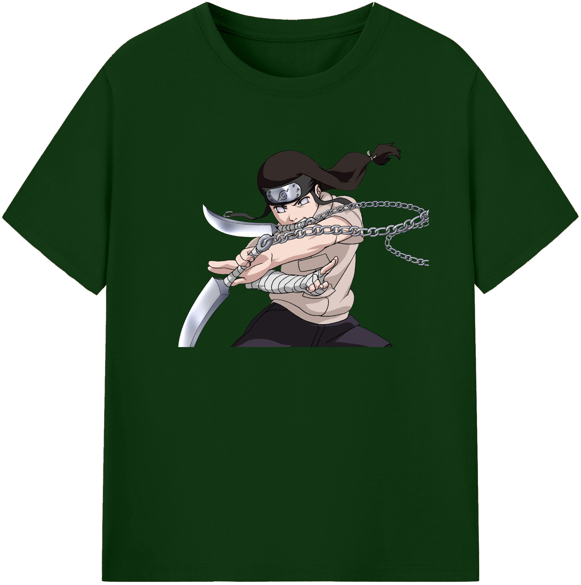 （画像用） NARUTO -ナルト- 日向ネジ Hyūga Neji 綿100％半袖Tシャツ（フロントプリント）